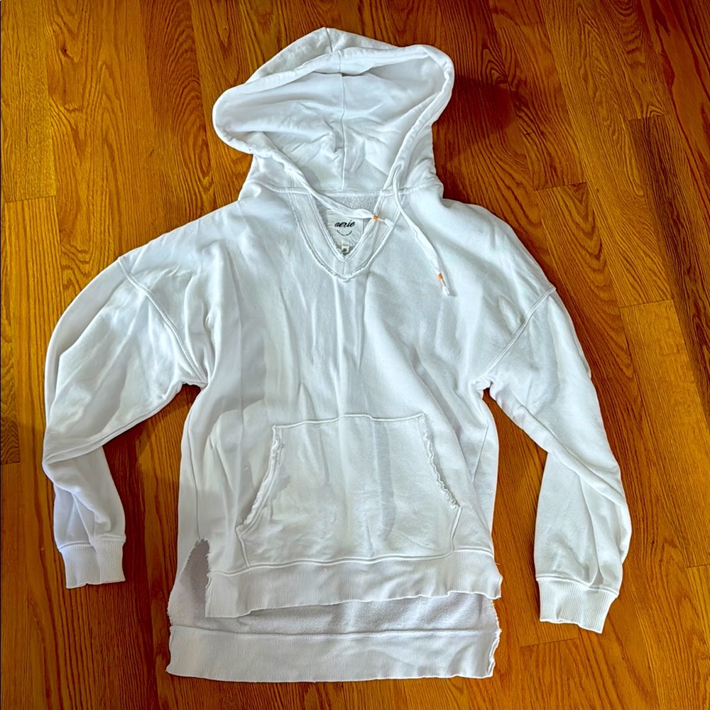 Aerie Classic White oversized hoodie EUC